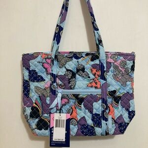 VERA BRADLEY Small Vera Tote Butterfly By Blue Cotton